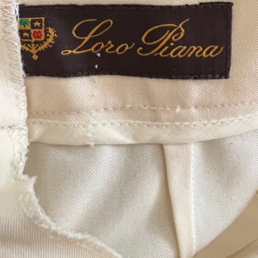 LORO PIANA- LUXURY BRAND ITALY - SIZE 42 XSMALL PANTS - CREAM PRE LOVED - Picture 5 of 5